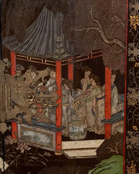 Cabinet en laque de Coromandel vers 1680-1700