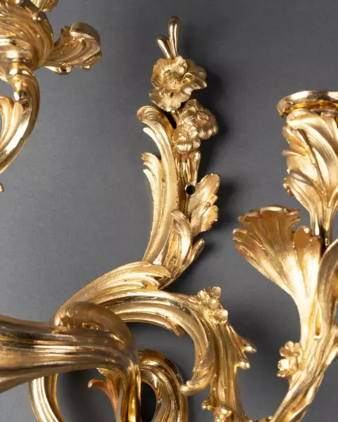 Paire d’appliques rocailles, Paris époque Louis XV vers 1750