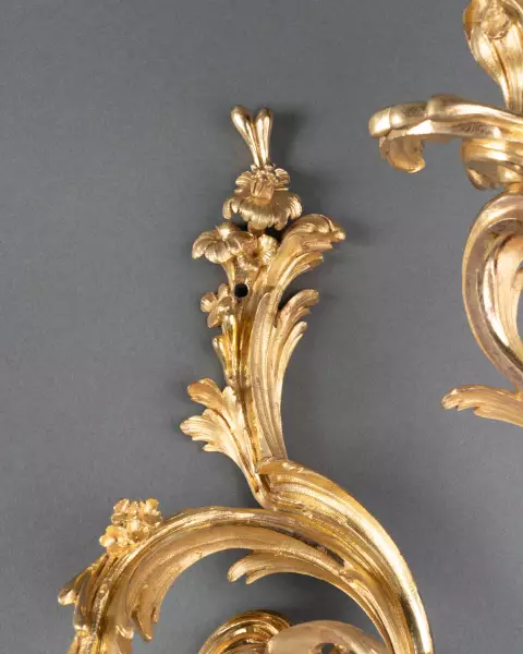 Paire d’appliques rocailles, Paris époque Louis XV vers 1750