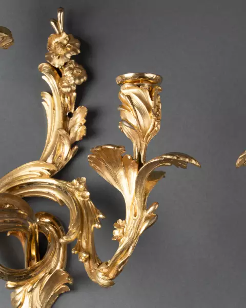 Paire d’appliques rocailles, Paris époque Louis XV vers 1750