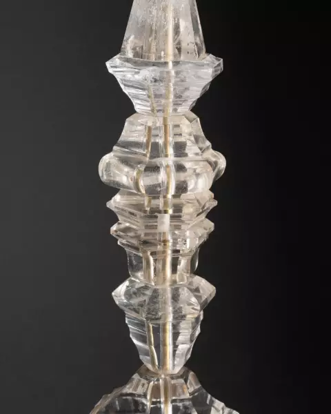 Pique-cierge en cristal de roche, Italie 18e siècle