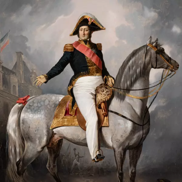 Le duc d’Orléans devant l’hôtel de ville de Paris, le 31 juillet 1830 par Eugène Devéria