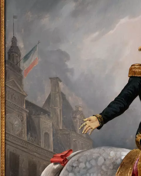 Le duc d’Orléans devant l’hôtel de ville de Paris, le 31 juillet 1830 par Eugène Devéria
