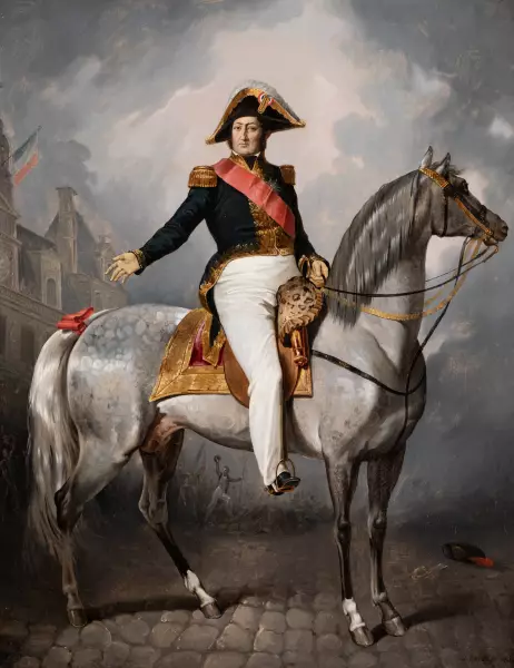 Le duc d’Orléans devant l’hôtel de ville de Paris, le 31 juillet 1830 par Eugène Devéria