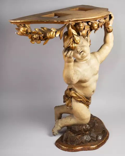 Paire de consoles aux putti, Rome vers 1750