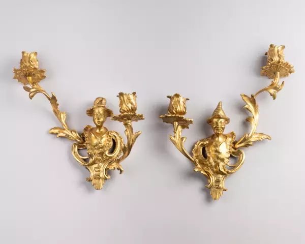 Paire d’appliques au couple de chinois, Paris vers 1740