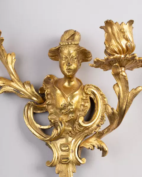 Paire d’appliques au couple de chinois, Paris vers 1740