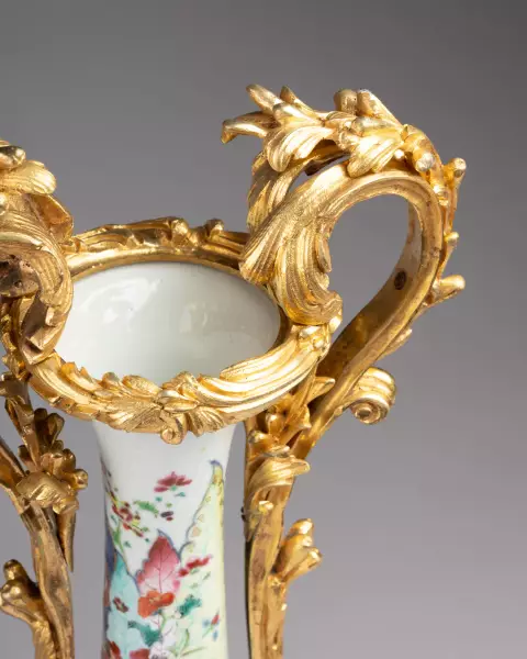 Pair of double bronze-mounted vases, Paris circa 1760