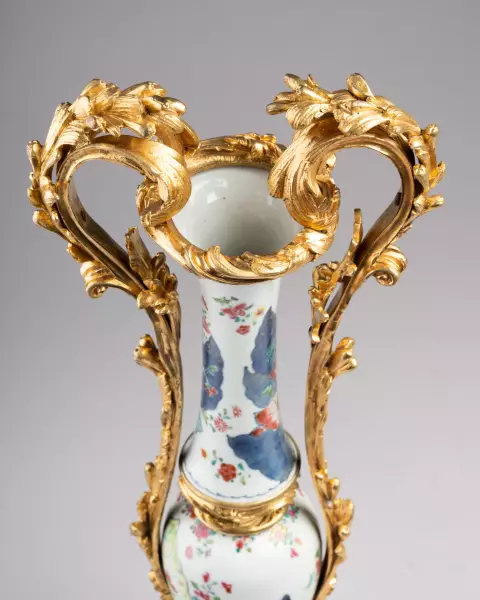 Pair of double bronze-mounted vases, Paris circa 1760