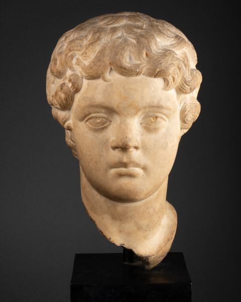 Caracalla enfant, tête en marbre - Italie époque Renaissance