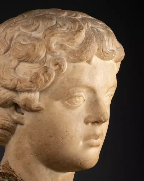 Caracalla enfant, tête en marbre - Italie époque Renaissance