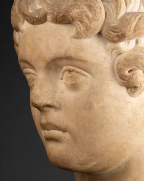 Caracalla enfant, tête en marbre - Italie époque Renaissance