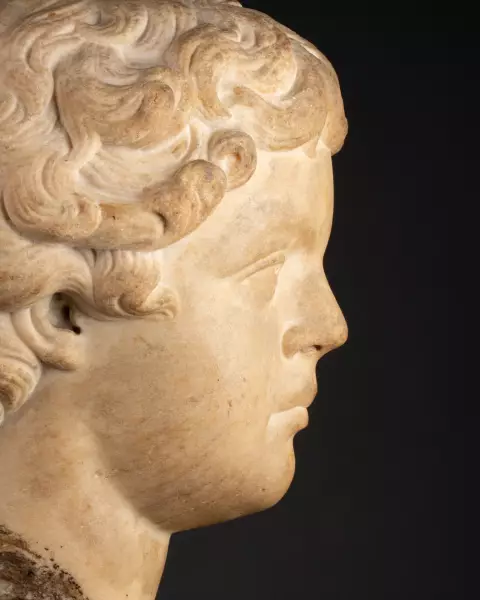 Caracalla enfant, tête en marbre - Italie époque Renaissance
