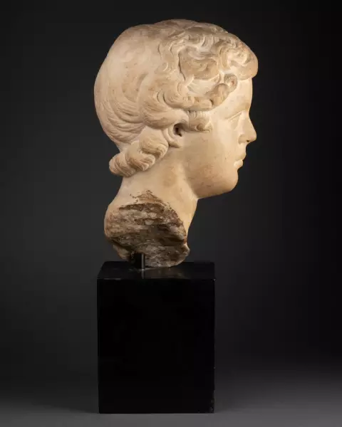 Caracalla enfant, tête en marbre - Italie époque Renaissance