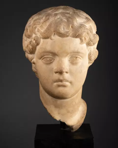 Caracalla enfant, tête en marbre - Italie époque Renaissance
