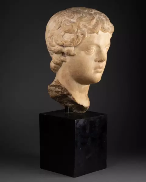 Caracalla enfant, tête en marbre - Italie époque Renaissance