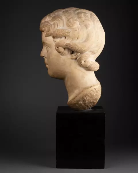 Caracalla enfant, tête en marbre - Italie époque Renaissance