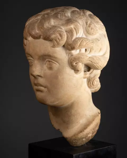 Caracalla enfant, tête en marbre - Italie époque Renaissance