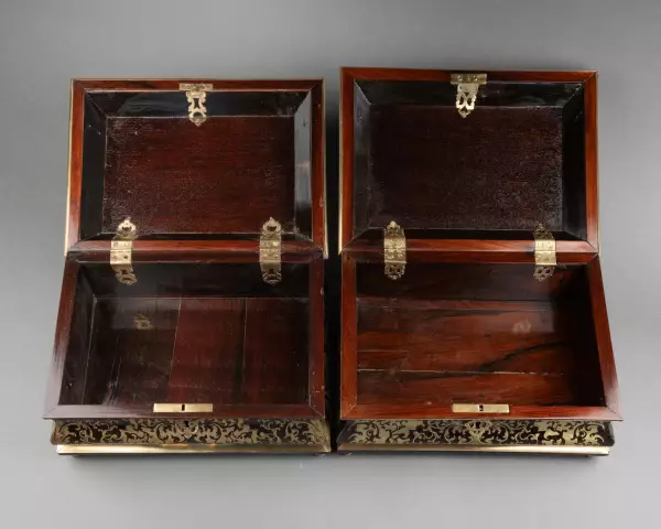 Paire de coffrets Boulle, Paris époque Louis XIV