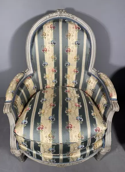 Paire de larges bergères coin de feu, JB Lelarge à Paris vers 1780