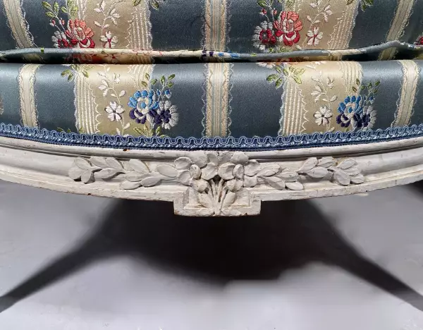 Paire de larges bergères coin de feu, JB Lelarge à Paris vers 1780