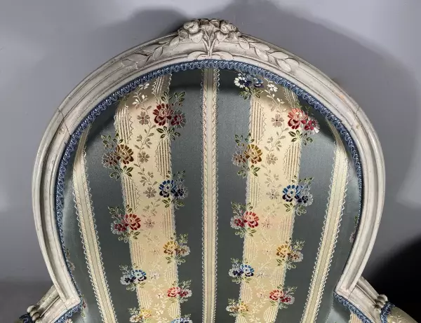 Paire de larges bergères coin de feu, JB Lelarge à Paris vers 1780