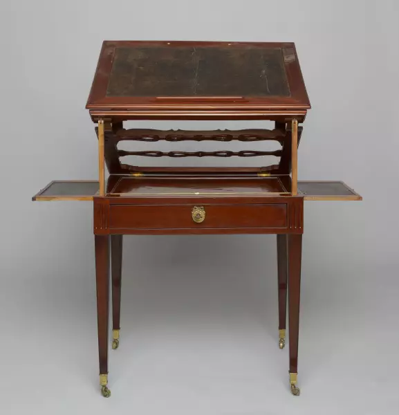Table d’architecte en acajou par P.Pioniez, Paris époque Louis XVI