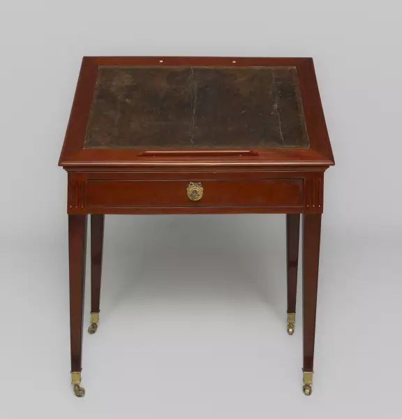 Table d’architecte en acajou par P.Pioniez, Paris époque Louis XVI
