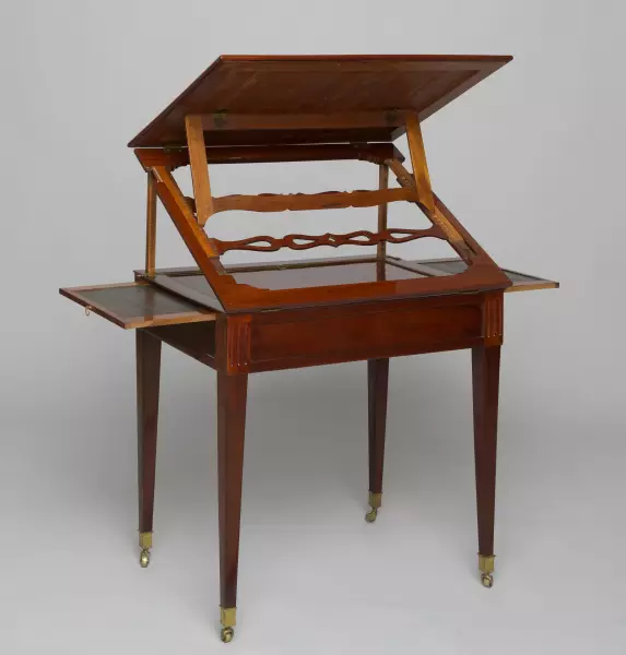 Table d’architecte en acajou par P.Pioniez, Paris époque Louis XVI