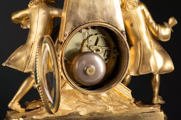 Pendule thermomètre Rousseau et Voltaire, Paris vers 1778
