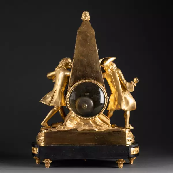 Pendule thermomètre Rousseau et Voltaire, Paris vers 1778