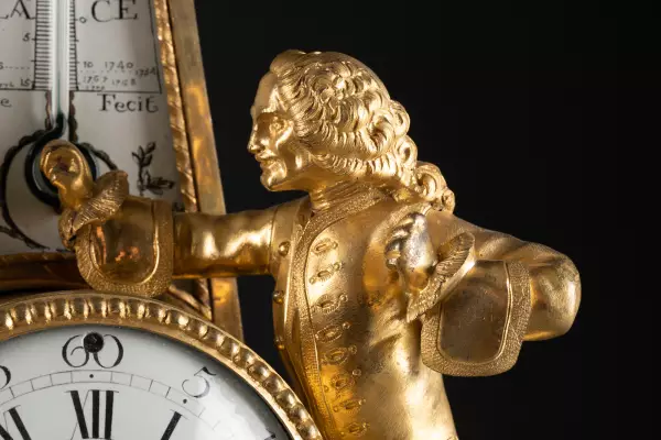 Pendule thermomètre Rousseau et Voltaire, Paris vers 1778