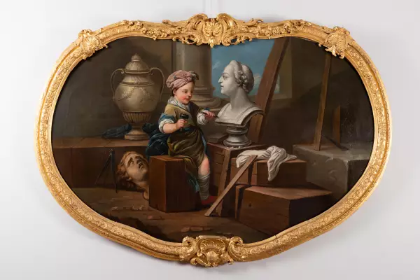 Monumental dessus de porte, atelier de Carle Van Loo, vers 1755-60
