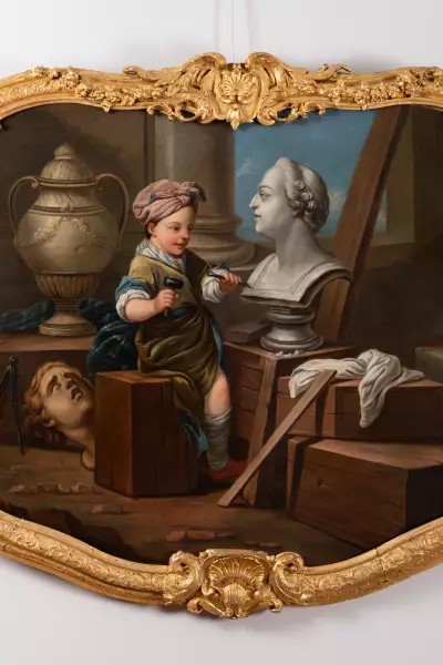 Monumental dessus de porte, atelier de Carle Van Loo, vers 1755-60