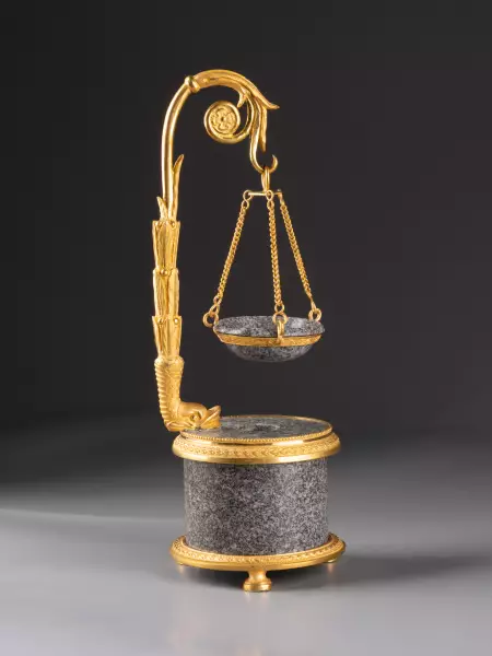 Brûle parfum à l’antique en pierre dure et bronze doré, Vienne vers 1810