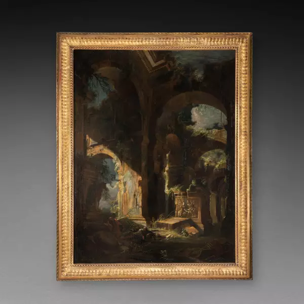 L’aumône à Bélisaire dans les ruines de Rome, attribué à J.N Servandoni