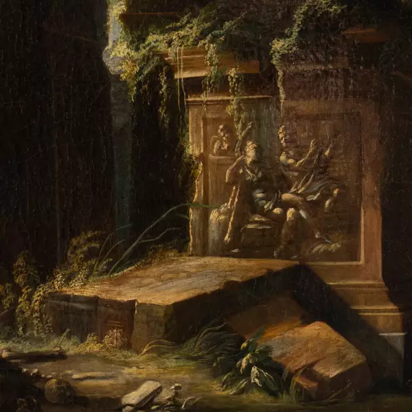 L’aumône à Bélisaire dans les ruines de Rome, attribué à J.N Servandoni