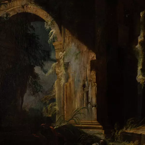 L’aumône à Bélisaire dans les ruines de Rome, attribué à J.N Servandoni