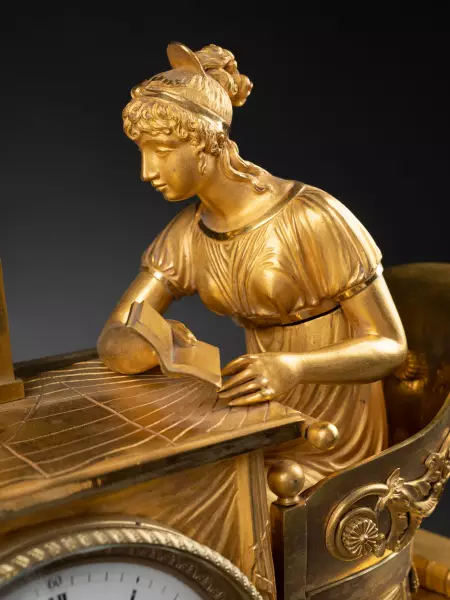 Pendule la leçon d’astronomie par Claude Galle, époque Empire vers 1810