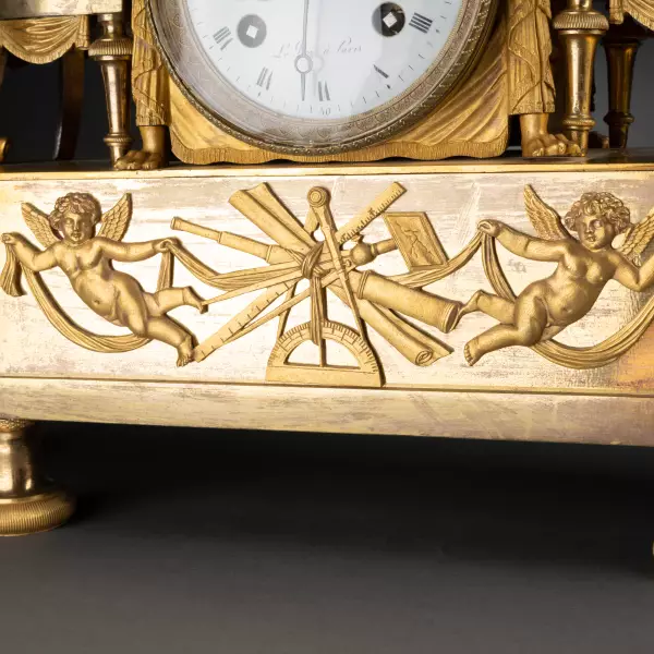 Pendule la leçon d’astronomie par Claude Galle, époque Empire vers 1810