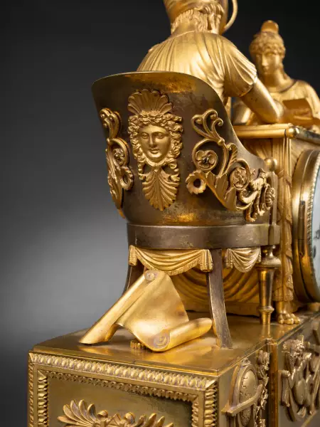 Pendule la leçon d’astronomie par Claude Galle, époque Empire vers 1810