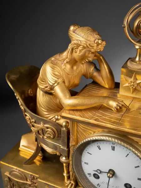 Pendule la leçon d’astronomie par Claude Galle, époque Empire vers 1810