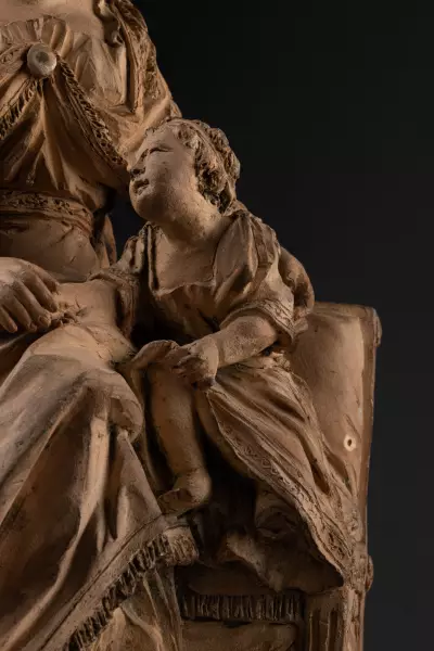 Princesse avec sa fille, terre cuite, fin du 18e siècle