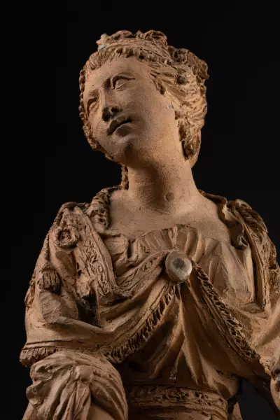 Princesse avec sa fille, terre cuite, fin du 18e siècle