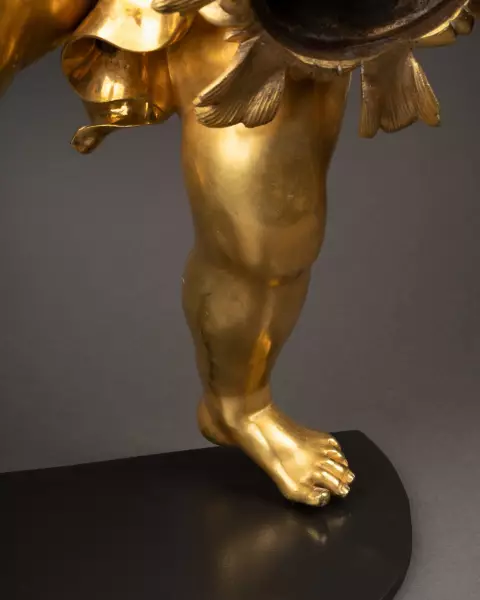 Ange en bronze doré au mercure, Italie 18e siècle