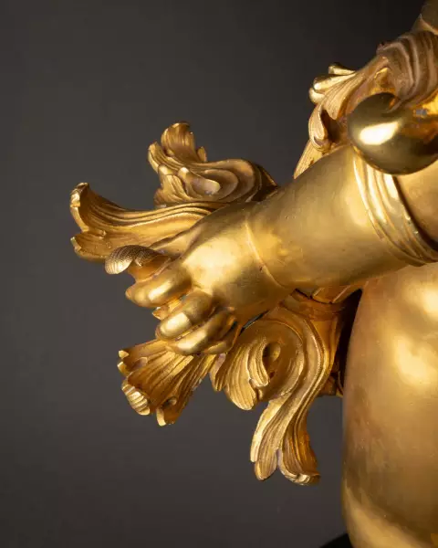 Ange en bronze doré au mercure, Italie 18e siècle