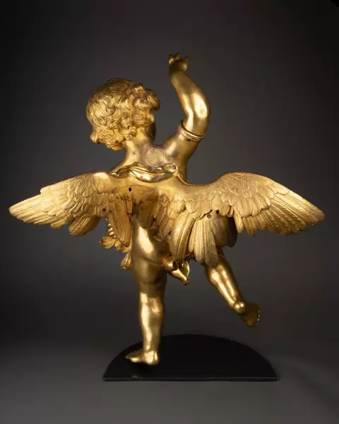 Ange en bronze doré au mercure, Italie 18e siècle