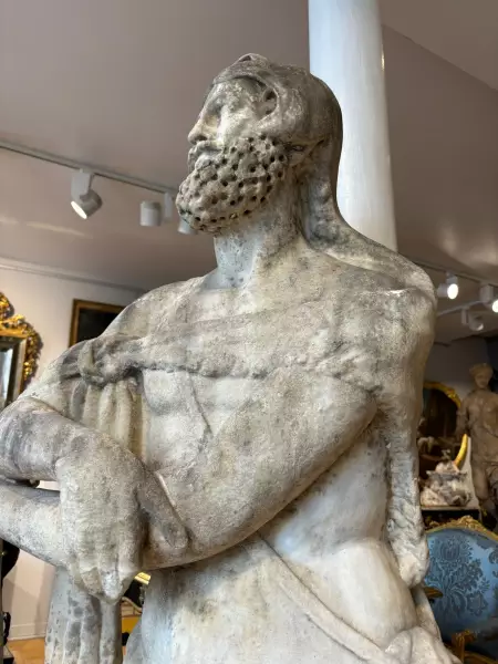 Hercule au repos, marbre de carrare XVIIIe siècle