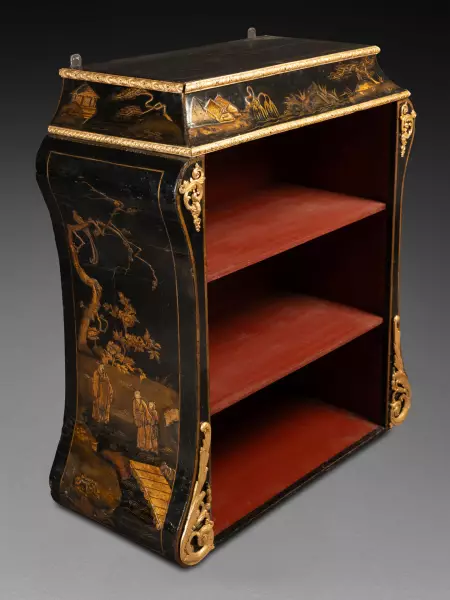 Cartonnier de bureau en vernis Martin, Paris époque Louis XV