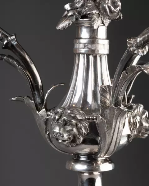 Paire de candélabres en argent, Paris époque Louis XVI